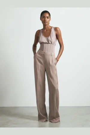 ATELIER Rosa - Pantalon de costume large ajust?? en lin