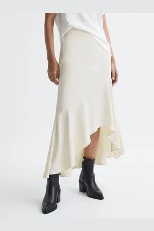 Reiss Inga - Jupe mi-longue taille haute en satin