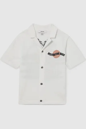Reiss Mykos - Mykos Cotton Destination Embroidery Knit Shirt