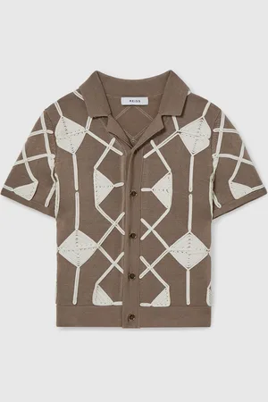 Reiss Terrazzo - Terrazzo Geometric Embroidery Knit Shirt