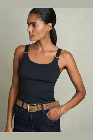Reiss Isabella - Stretch-Cotton D-Ring Strap Vest