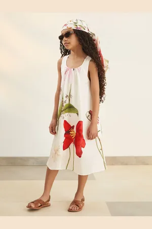 Reiss Aria - ivoire - Floral Print Maxi Dress With Linen
