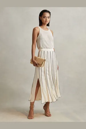 Reiss Tara - Jupe mi-longue ?? volants contrast??s