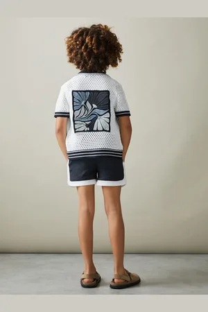 Reiss Lucile - Chemise brod??e en maille ouverte ?? col cubain