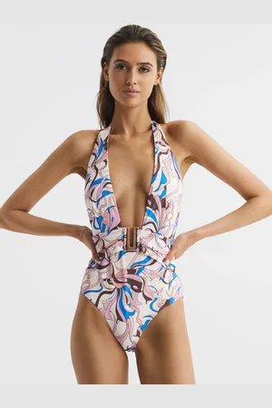 Reiss Isabel Print -Isabel Imprim?? Maillot de bain ?? imprim?? abstrait et col plongeant