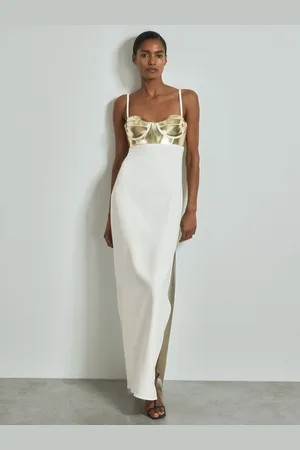 ATELIER Valentina - Robe bustier longue m??tallis??e