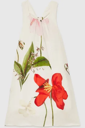 Reiss Aria - ivoire - Floral Print Maxi Dress With Linen