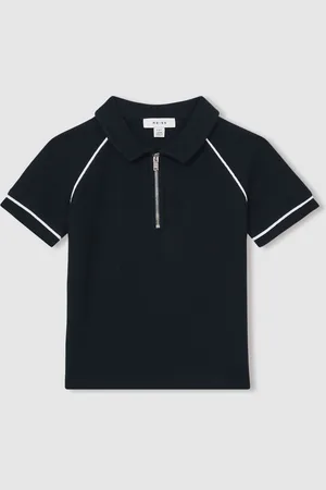 Reiss Lolland - Lolland Cotton Textured Half Zip Polo Shirt