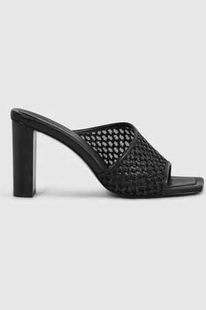 Reiss Heather -bruy??re Mules ?? talons carr??s en raphia