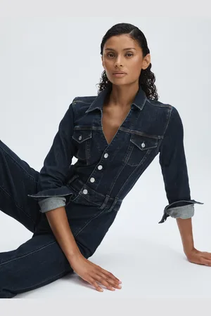Paige Sasha - Ls - Stretch-Cotton Denim Jumpsuit
