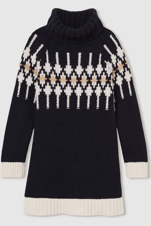 Reiss Emily - EMILY : Wool-Blend Fair Isle Roll-Neck Dress