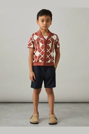 Reiss Terrazzo - Geometric Embroidery Knit Shirt
