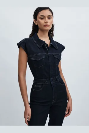 GOOD AMERICAN Trucker Jumpsuit - Denim Trucker Jumpsuit
