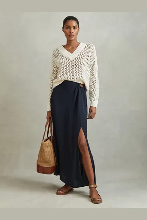 Reiss Esme - Jupe mi-longue ?? fronces sur les c??t??s