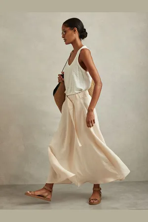 Reiss Kori - Jupe mi-longue ceintur??e en tissu parachute