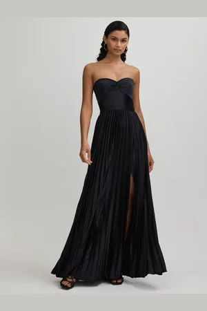 AMUR Stef - Robe longue pliss??e en satin