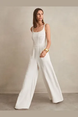 Reiss Carla - Carla Perforated-knit Wide-leg Jumpsuit