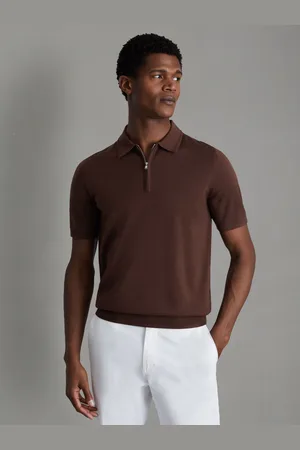 Reiss Maxwell - Polo en laine m??rinos ?? demi-patte zipp??e