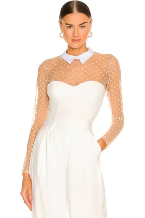 FLEUR DU MAL BODY AVEC TULLE À POIS COLLARED in .