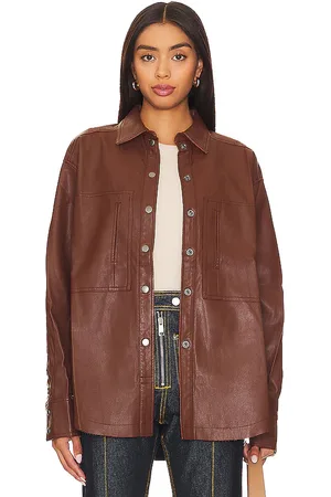 Free People VESTE BLOUSON IMITATION CUIR EASY RIDER in .