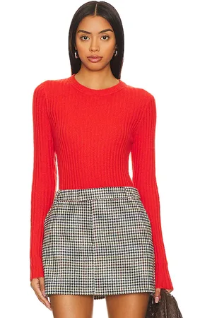 AUTUMN CASHMERE Rib Crew Neck Top in .