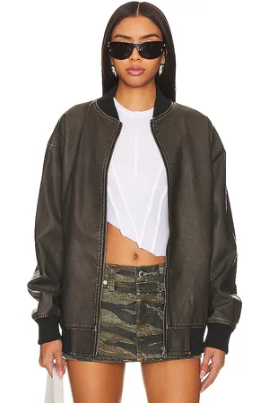 superdown Ariel Faux Leather Bomber in .