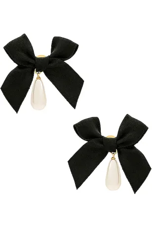petit moments Bow Drop Pearl Earrings in .