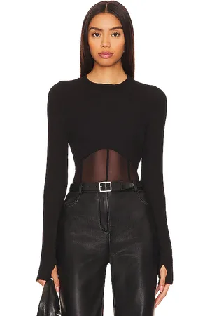 Michael Lauren Danton Rib Mesh Corset Top in .