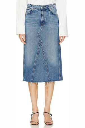 GRLFRND JUPE MIDI DARCY MID RISE COLUMN in .