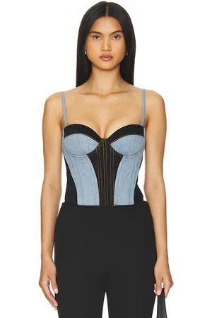FLEUR DU MAL Two Toned Denim Bustier in .
