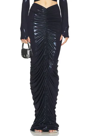 Norma Kamali JUPE SHIRRED LONG in .