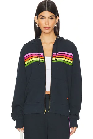 AVIATOR NATION SWEAT À CAPUCHE AVEC GLISSIÈRE 5 STRIPE in .