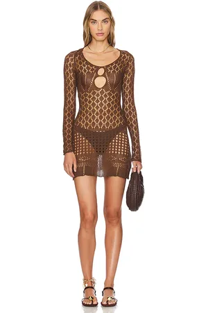 SNDYS Long Sleeve Crochet Mini Dress in .