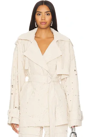 LAPOINTE Denim Trench Short Jacket in .