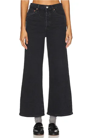 RE/DONE High Rise Wide Leg Crop in .