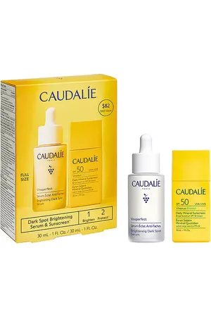 Caudalie Vinoperfect Dark Spot Brightening Serum & Sunscreen SPF 50 Set in .
