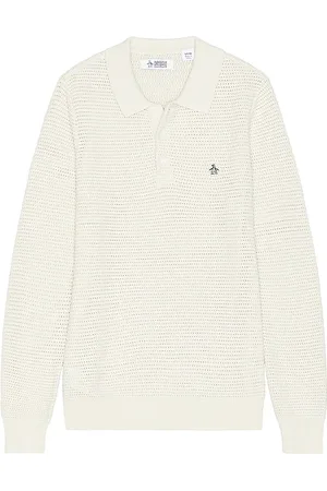 Original Penguin Mesh Long Sleeve Polo in .
