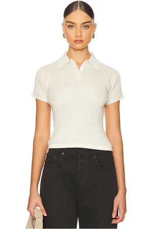 Guest In Residence Shrunken Cashmere Polo Top in .