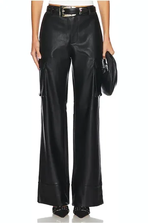 SER.O.YA PANTALON CARGO FIFER VEGAN LEATHER LOW RISE in .