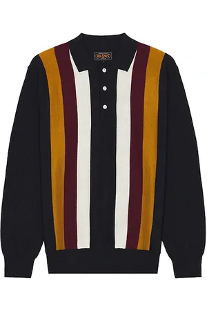 Beams Knit Polo Stripe in .