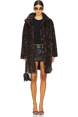 Apparis Blair Leopard Mid Length Coat in .