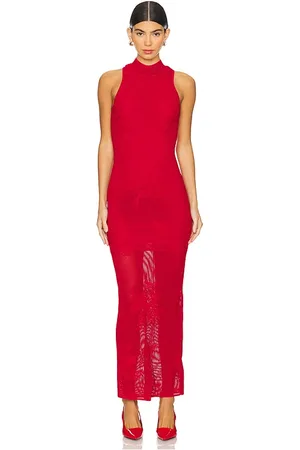 FLEUR DU MAL Lace Pointelle Knit Racer Dress in .