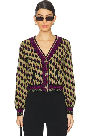 Diane von Furstenberg GILET BRYANT in Olive, Purple.