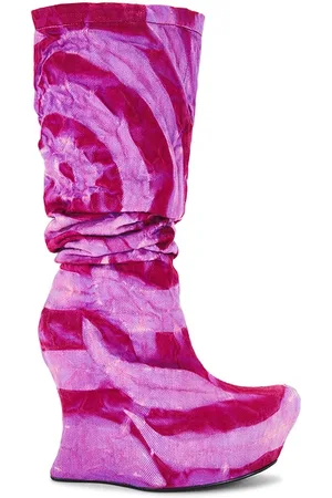 Masha Popova Sculpted Wedge Denim Boots in .