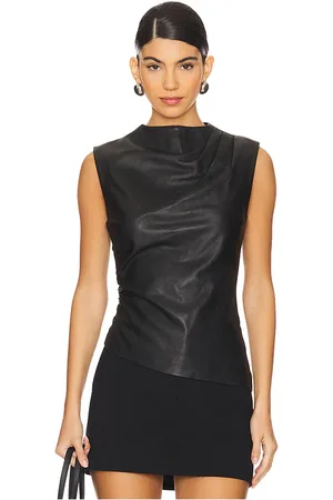 AEXAE TOP EN CUIR AVEC FRONCES in .