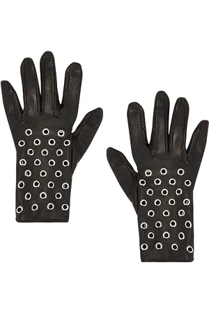 Manokhi Short Leather Gloves With Eyelets in .