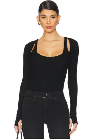 Michael Lauren Stanfield Long Sleeve Fitted Scoop Neck With Cutouts in .