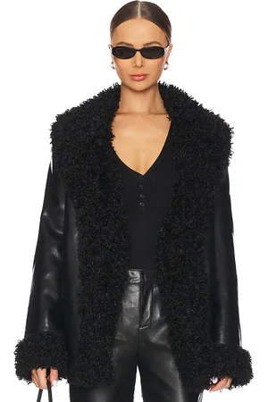 SER.O.YA Roxanne Faux Fur Leather Coat in .