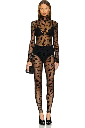 Norma Kamali COMBINAISON SLIM COL MONTANT ET MANCHES LONGUES in .