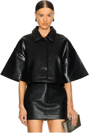 SER.O.YA BLOUSON CROPPED IMITATION CUIR ADI in .